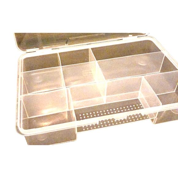 Organizer Box CLEAR PLASTIC Utility Boxes Art Crafts Makeup Screws Nuts Tackle - Picture 2 of 5